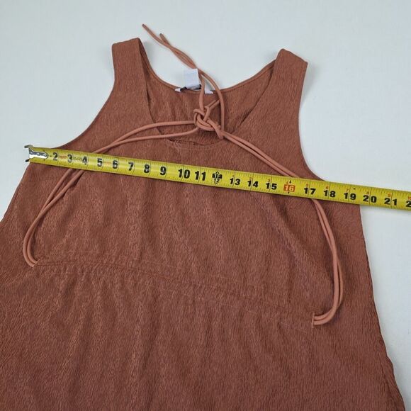Athleta Echo Sleeveless Midi Dress size Large Copper Athleisure Athletic Boho - Picture 11 of 12